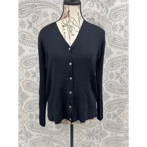 Joseph A. Black Cardigan | Clean Girl Dark · Office Siren Lite | Size L - Picture 2 of 7